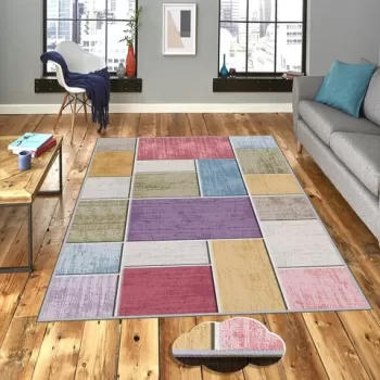 Covor de hol, EEXFAB540, 80x150 cm, Poliester, Multicolor imagine