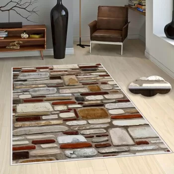 Covor de hol, EEXFAB708, 100x150 cm, Poliester, Multicolor imagine