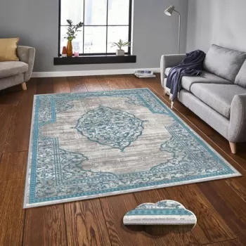 Covor de hol, EEXFAB835, 80x300 cm, Poliester, Multicolor imagine