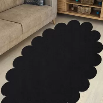 Covor de hol, Ellipse Daisy, 100x150 cm, Poliester, Negru imagine