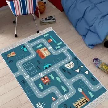 Covor de hol, ELS582, 100x150 cm, Catifea, Multicolor imagine