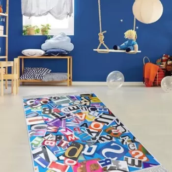 Covor de hol, ELS617, 100x300 cm, Catifea, Multicolor imagine