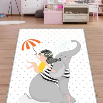 Covor de hol, Filla , 80x100 cm, Catifea, Multicolor imagine