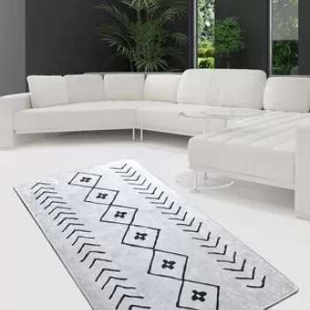 Covor de hol, Fiona, 50% TESTURA DE catifea/50% poliester, Ecru/Negru imagine