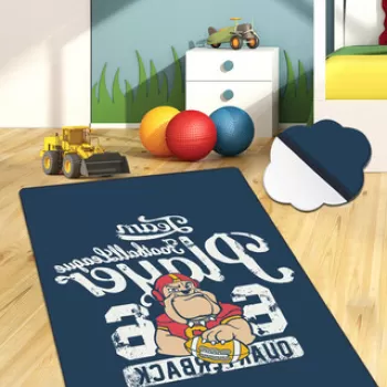 Covor de hol, Football Team , 80x100 cm, Catifea, Multicolor imagine