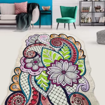 Covor de hol, Forme , 80x100 cm, 50% TESTURA DE catifea/50% poliester, Multicolor imagine