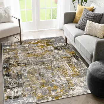 Covor de hol, G3904, 100x400 cm, Polipropilena, Crem / Galben imagine