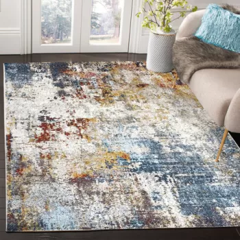 Covor de hol, G6415 , 80x150 cm, Polipropilena, Crem / Albastru imagine