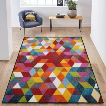 Covor de hol, Geo 6875, 80x300 cm, Polipropilena, Multicolor imagine