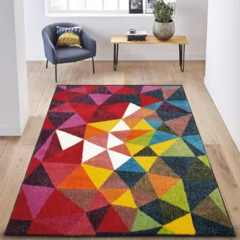 Covor de hol, Geo 6877, 80x150 cm, Polipropilena, Multicolor imagine