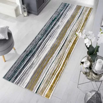 Covor de hol, HE623, 80x150 cm, Poliester, Crem / Aur imagine