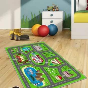 Covor de hol, HMNT107, 100x150 cm, Poliester, Multicolor imagine