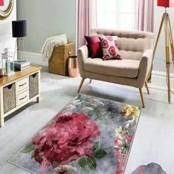 Covor de hol, HMNT181, 80x200 cm, Poliester, Multicolor imagine