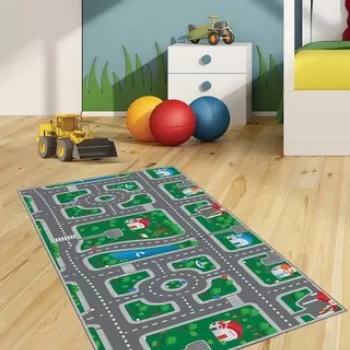 Covor de hol, HMNT462, 80x300 cm, Poliester, Multicolor imagine