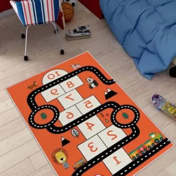 Covor de hol, HMNT469, 80x150 cm, Poliester, Multicolor imagine