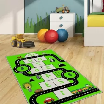 Covor de hol, HMNT471, 100x200 cm, Poliester, Multicolor imagine