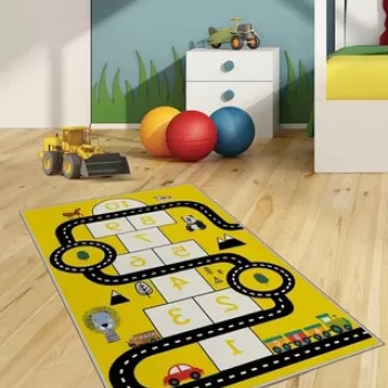 Covor de hol, HMNT472, 100x300 cm, Poliester, Multicolor imagine