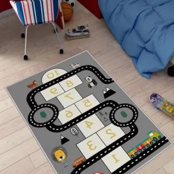 Covor de hol, HMNT474, 100x300 cm, Poliester, Multicolor imagine