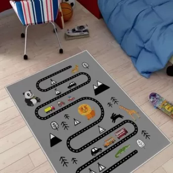 Covor de hol, HMNT475, 80x150 cm, Poliester, Multicolor imagine