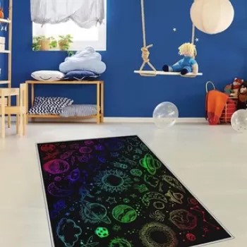 Covor de hol, HMNT487, 80x200 cm, Poliester, Multicolor imagine