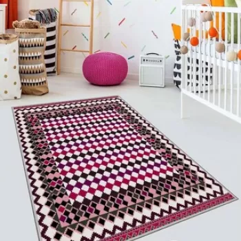 Covor de hol, HMNT496, 100x200 cm, Poliester, Multicolor imagine