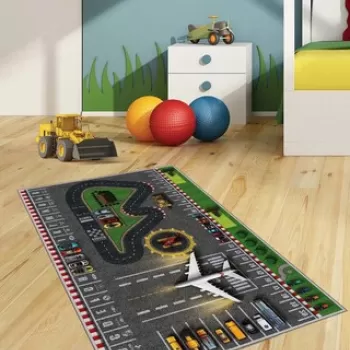 Covor de hol, HMNT499, 80x200 cm, Poliester, Multicolor imagine