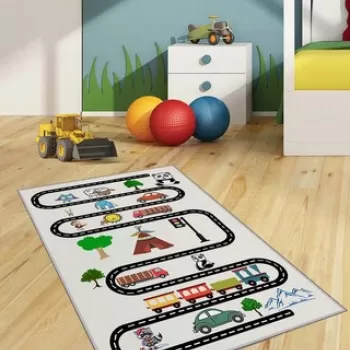 Covor de hol, HMNT515, 100x200 cm, Poliester, Multicolor imagine