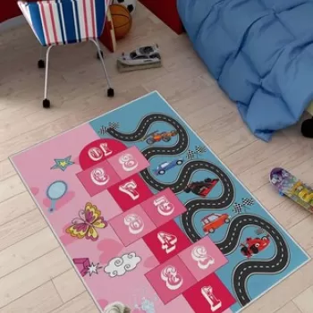 Covor de hol, HMNT518, 80x150 cm, Poliester, Multicolor imagine