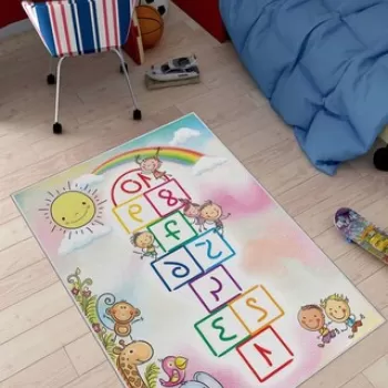 Covor de hol, HMNT519, 80x300 cm, Poliester, Multicolor imagine