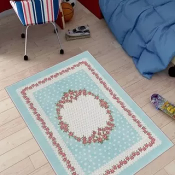 Covor de hol, HMNT527, 80x300 cm, Poliester, Multicolor imagine