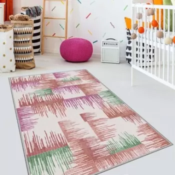 Covor de hol, HMNT529, 100x200 cm, Poliester, Multicolor imagine