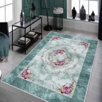 Covor de hol, HMNT662, 80x150 cm, Poliester, Multicolor imagine