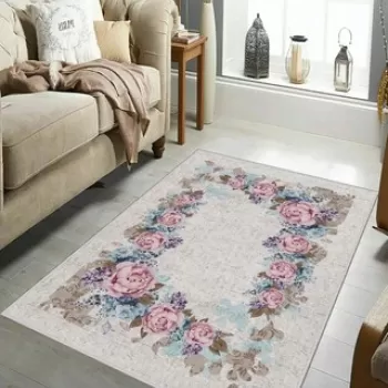 Covor de hol, HMNT663, 80x150 cm, Poliester, Multicolor imagine