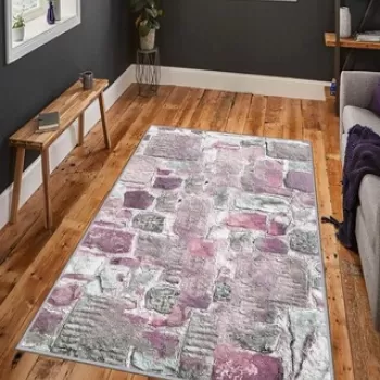 Covor de hol, HMNT672, 80x300 cm, Poliester, Multicolor imagine