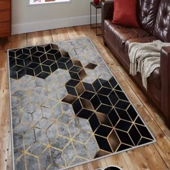 Covor de hol, HMNT773, 100x200 cm, Poliester, Multicolor imagine