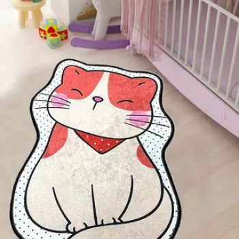 Covor de hol, Katze , 80x100 cm, Catifea, Multicolor imagine