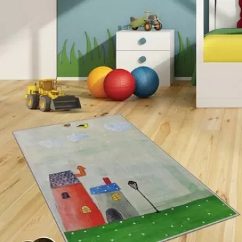 Covor de hol, KHMFESTO0016KECE, 80x150 cm, Poliester, Multicolor imagine