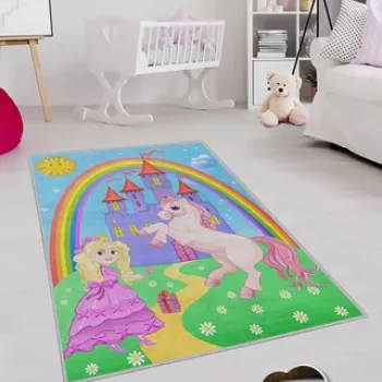 Covor de hol, KHMFESTO0022KECE, 80x200 cm, Poliester, Multicolor imagine