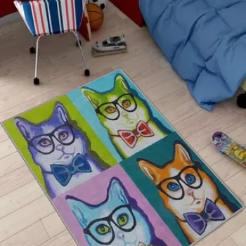 Covor de hol, KHMFESTO004KECE, 100x150 cm, Poliester, Multicolor imagine