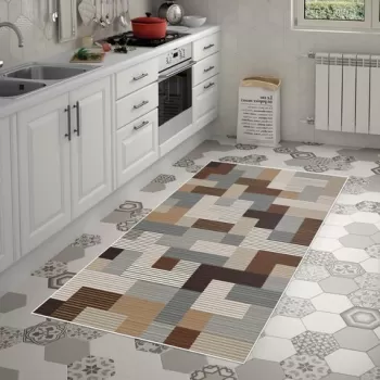 Covor de hol, Mu113, 80x150 cm, Poliamida, Cafea imagine