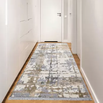 Covor de hol, Notta 1100, 80x200 cm, Polipropilena, Gri / Bej / Crem imagine