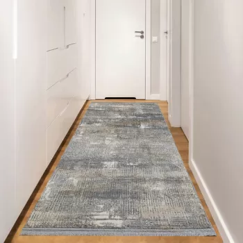 Covor de hol, Notta 1107, 100x400 cm, 60% polipropilena/40% poliester, Gri / Bej / Crem imagine