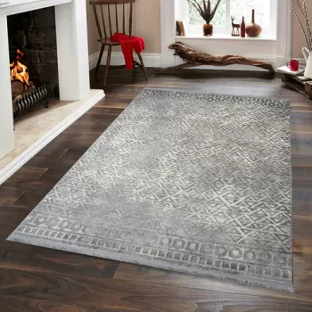 Covor de hol, Notta 1108 , 100x300 cm, 60% polipropilena/40% poliester, Gri / Crem imagine