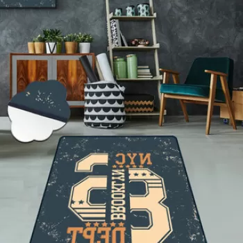 Covor de hol, Nyc Deept , 80x150 cm, Catifea, Multicolor imagine