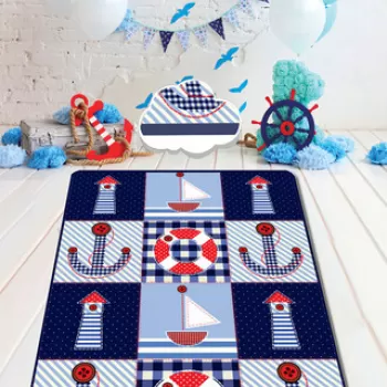 Covor de hol, Ship , 80x100 cm, Catifea, Multicolor imagine