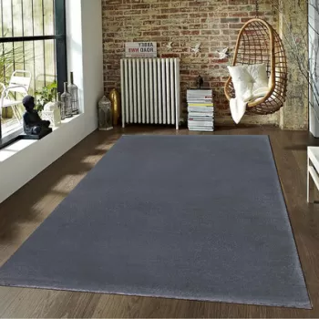 Covor de hol, Soft Plush, 80x150 cm, Poliester, Gri inchis imagine