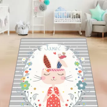 Covor de hol, Tsuro , 80x200 cm, Catifea, Multicolor imagine