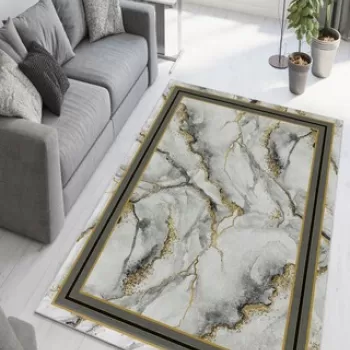 Covor de hol, W754, 100x200 cm, Poliester, Gri imagine