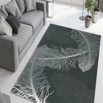 Covor de hol, W762, 100x150 cm, Poliester, Gri imagine