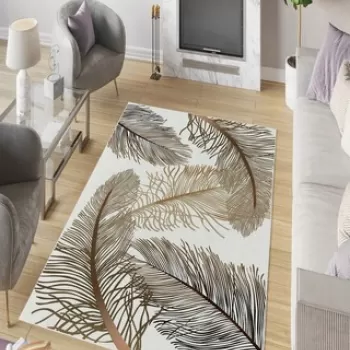 Covor de hol, W763, 100x200 cm, Poliester, Alb imagine